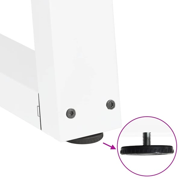 vidaXL Spisebordben V-formet 3 stk hvit 80 x (72-73,3) cm stål