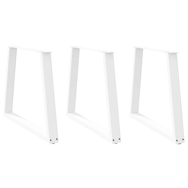 vidaXL Spisebordben V-formet 3 stk hvit 80 x (72-73,3) cm stål