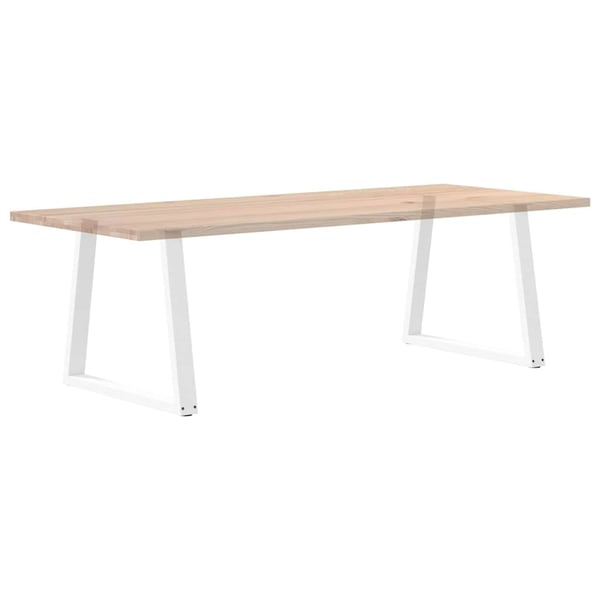 vidaXL Spisebordben V-formet 2 stk hvit 70 x (72-73,3) cm stål