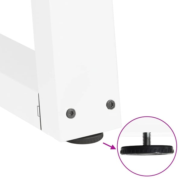 vidaXL Spisebordben V-formet 2 stk hvit 70 x (72-73,3) cm stål