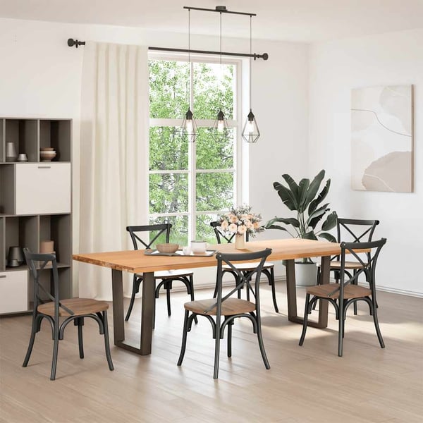 vidaXL Spisebordben V-formet 2 stk naturstål 70 x (72-73,3) cm stål