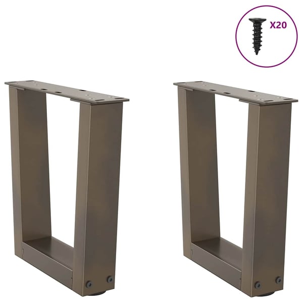 vidaXL Salongbordben V-formet 2 stk naturstål 40x(30-31,3) cm stål