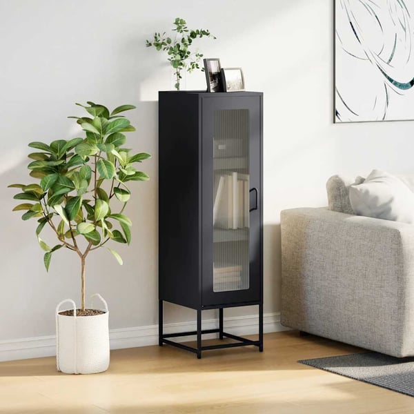 vidaXL Highboard Antrasitt 36x39x123 cm Kaldvalset stål