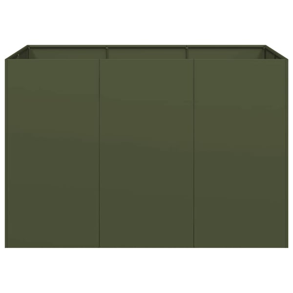 vidaXL Plantekasse olivengrønn 120x80x80 cm stål