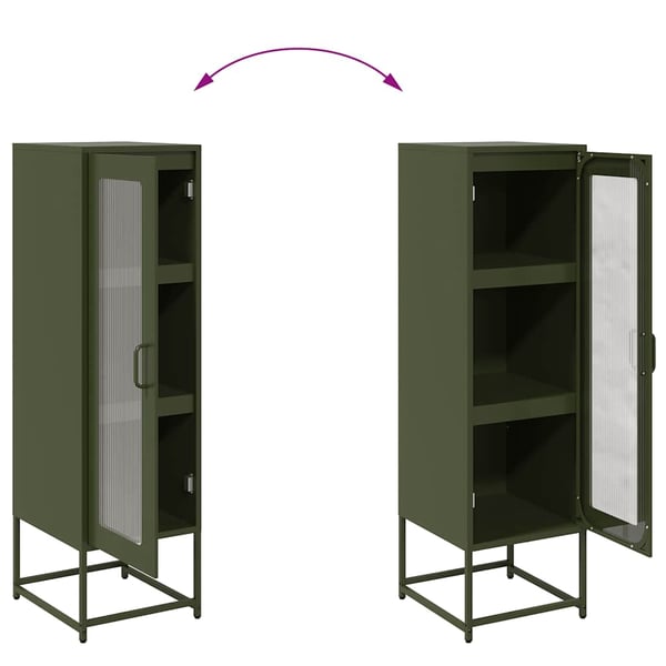 vidaXL Highboard Oliivinvihreä 36x39x123 cm Kylmävalssattu teräs