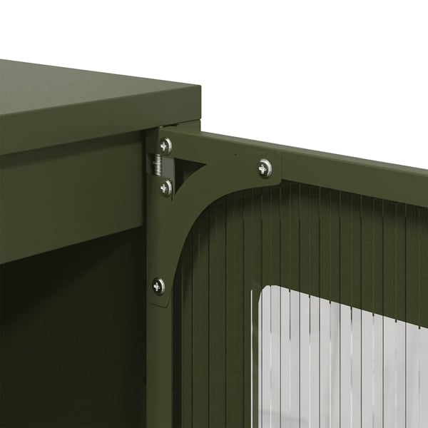 vidaXL Highboard Oliivinvihreä 36x39x123 cm Kylmävalssattu teräs
