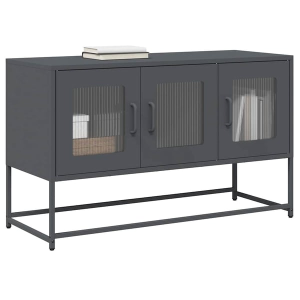 vidaXL tv-bord 100,5x39x60,5 cm koldvalset stål antracitgrå