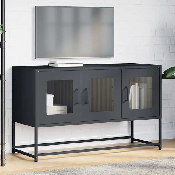 vidaXL tv-bord 100,5x39x60,5 cm koldvalset stål antracitgrå