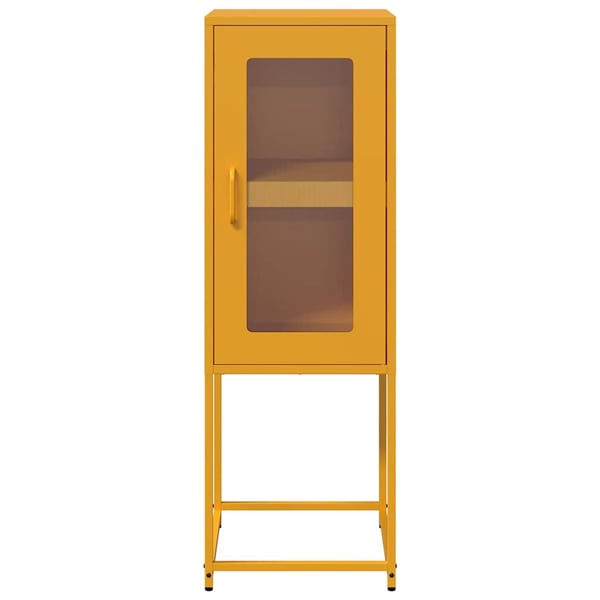 vidaXL Skjenk Sennep Gul 36x39x107 cm Kaldvalset Stål