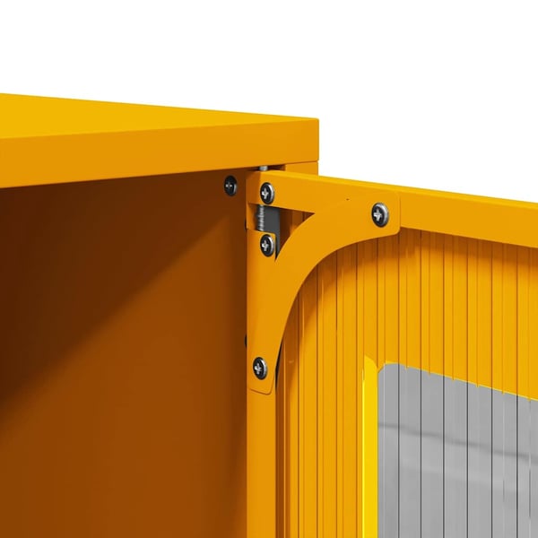 vidaXL Highboard Sinapinkeltainen 68x39x107 cm Teräs