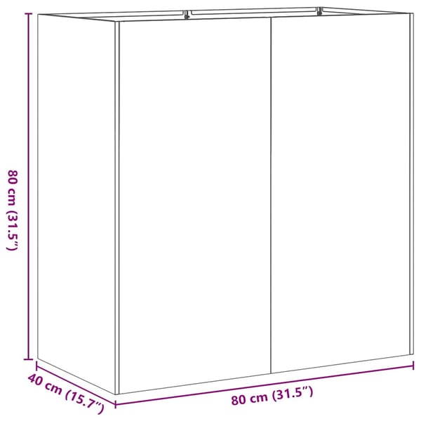 vidaXL Plantekasse 80x40x80 cm galvanisert stål
