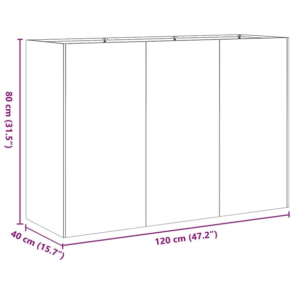 vidaXL Plantekasse olivengrønn 120x40x80 cm kaldvalset stål