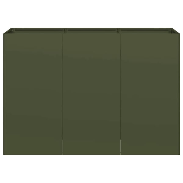 vidaXL Plantekasse olivengrønn 120x40x80 cm kaldvalset stål