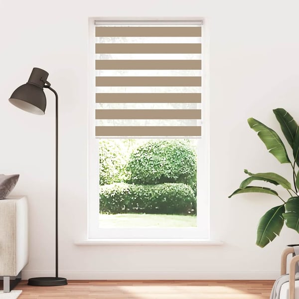 vidaXL Sebragardin sandbrun 115x200 cm stoff bredde 110,9 cm polyester