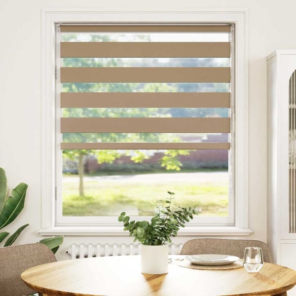 vidaXL Sebragardin sandbrun 110x150 cm stoff bredde 105,9 cm polyester