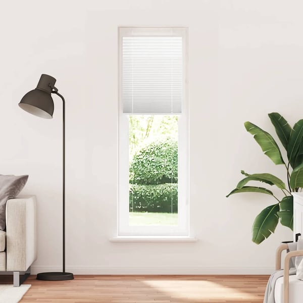 vidaXL plisségardin Hvit 65x200 cm Stoff Bredde 64,4 cm Polyester