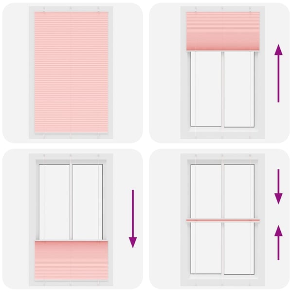 vidaXL plisségardin Rosa 120x200 cm Stoff Bredde 119,4 cm Polyester