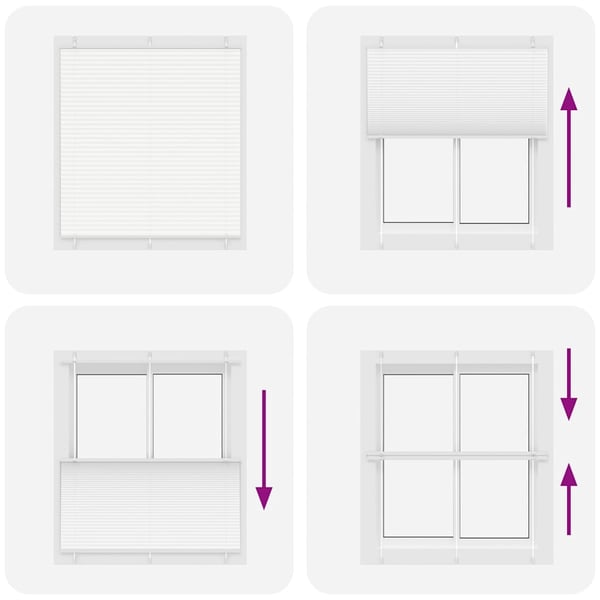 vidaXL Plisségardin Hvid 120x100 cm Stofbredde 119,4 cm Polyester