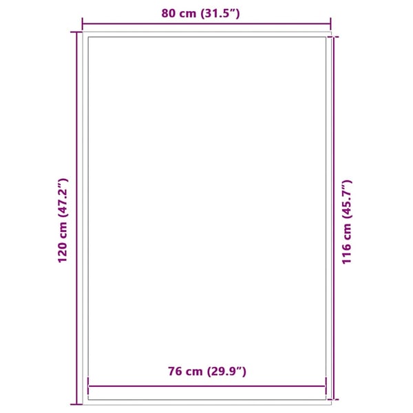 vidaXL Dørmatte svart 80x120 cm