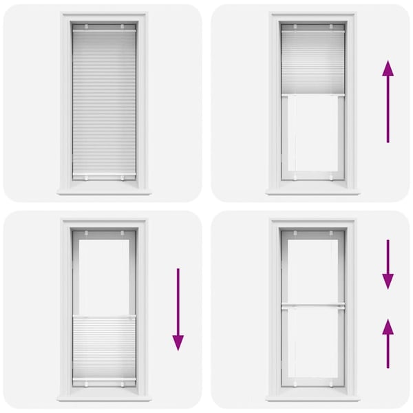 vidaXL plisségardin Hvit 65x100 cm Stoff Bredde 64,4 cm Polyester