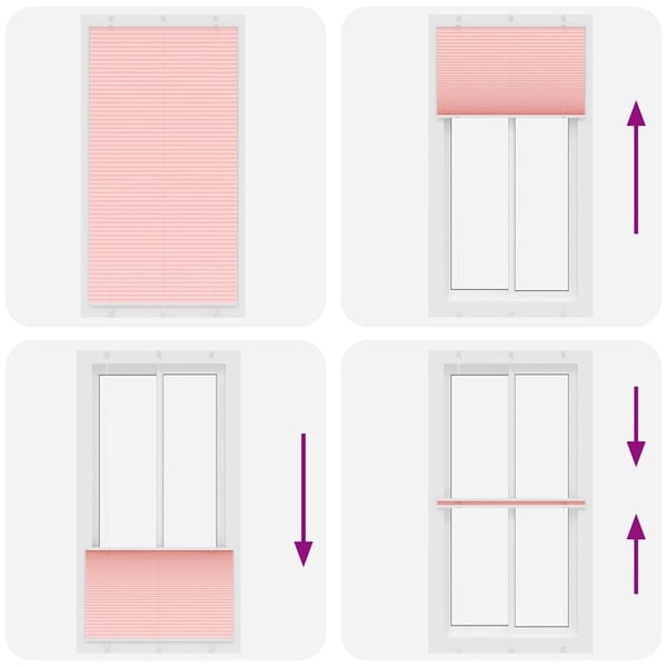vidaXL plisségardin Rosa 110x200 cm Stoff Bredde 109,4 cm Polyester