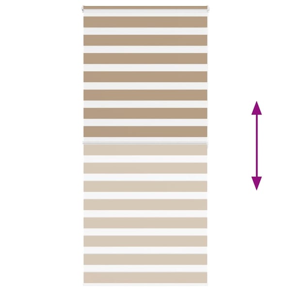 vidaXL zebragardin sandbrun 100x200 cm stofbredde 95,9 cm polyester