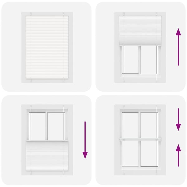 vidaXL plisségardin Hvit 90x100 cm Stoff Bredde 89,4 cm Polyester
