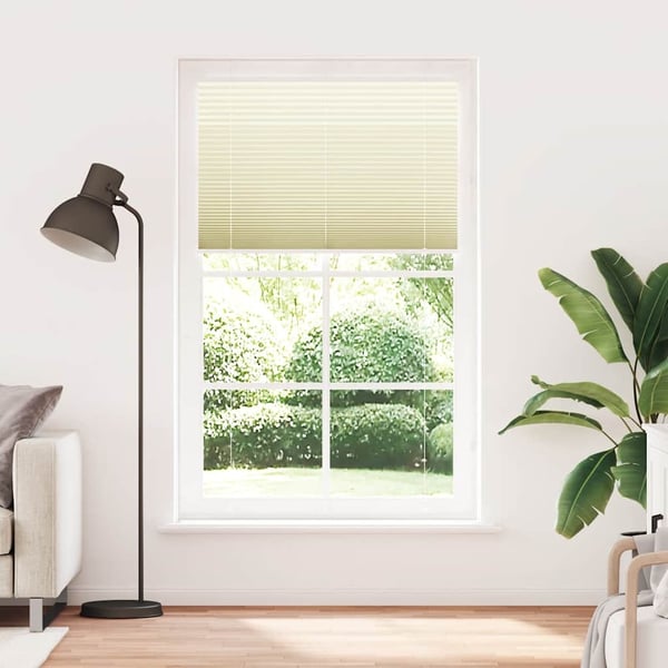 vidaXL Plisségardin krem 115x200 cm Stoffbredde 114,4 cm Polyester