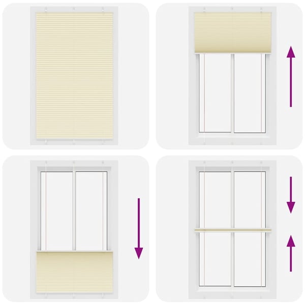 vidaXL Plisségardin krem 115x200 cm Stoffbredde 114,4 cm Polyester