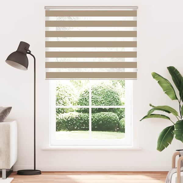vidaXL Sebragardin sandbrun 140x200 cm stoff bredde 135,9 cm polyester
