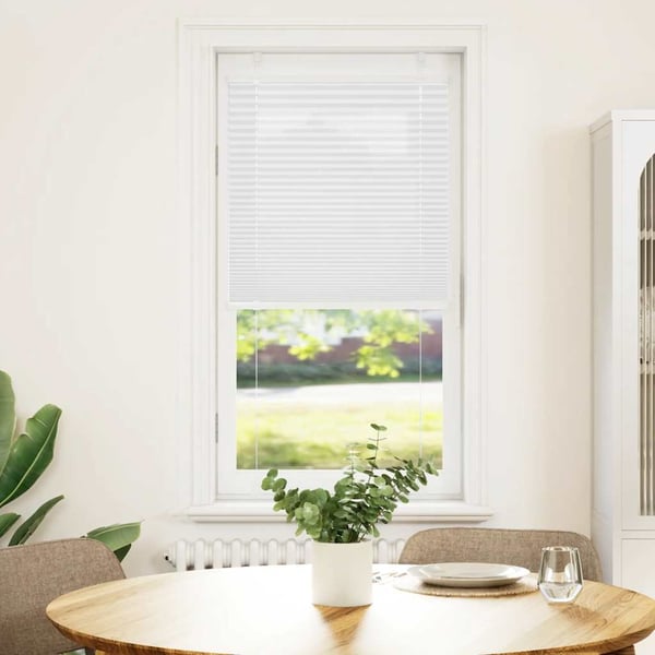 vidaXL Plisségardin Hvid 60x150 cm Stofbredde 59,4 cm Polyester