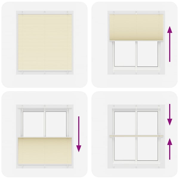 vidaXL Plisségardin krem 115x100 cm Stoffbredde 114,4 cm Polyester