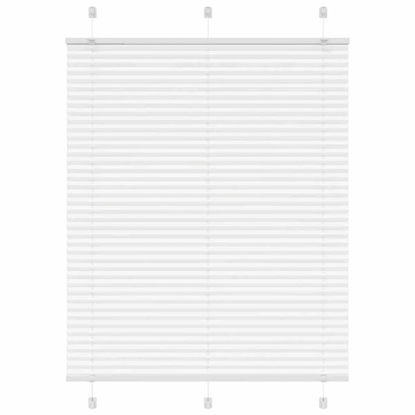 vidaXL Plisségardin Hvid 105x150 cm Stofbredde 104,4 cm Polyester