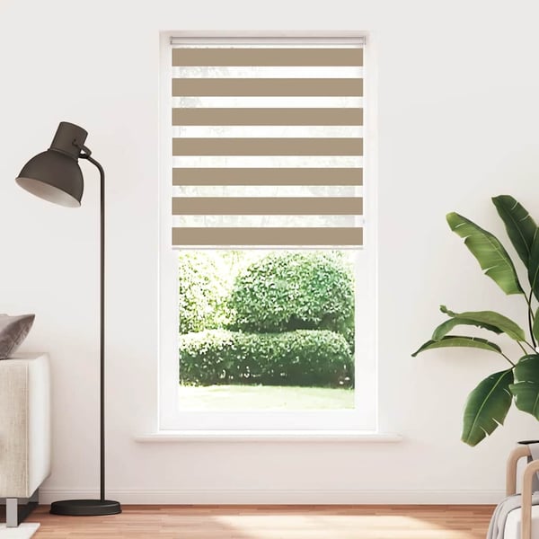 vidaXL Sebragardin sandbrun 115x230 cm stoff bredde 110,9 cm polyester
