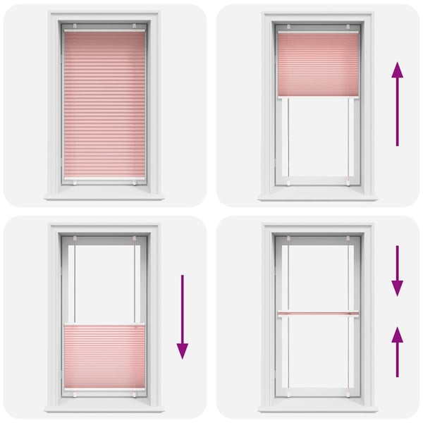 vidaXL plisségardin Rosa 80x100 cm Stoff Bredde 79,4 cm Polyester