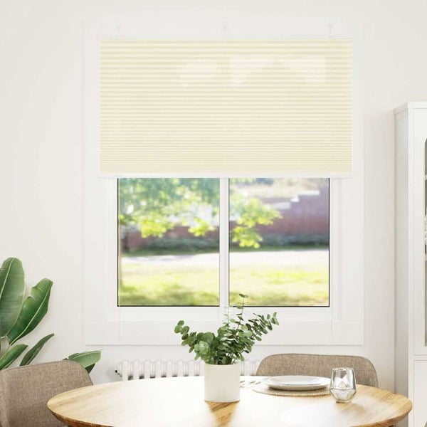 vidaXL plisségardin krem 110x100 cm Stoff Bredde 109,4 cm Polyester