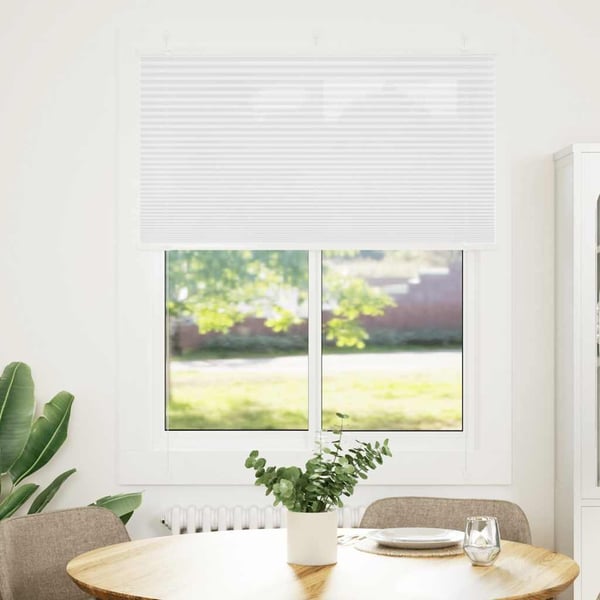 vidaXL plisségardin Hvit 110x150 cm Stoff Bredde 109,4 cm Polyester