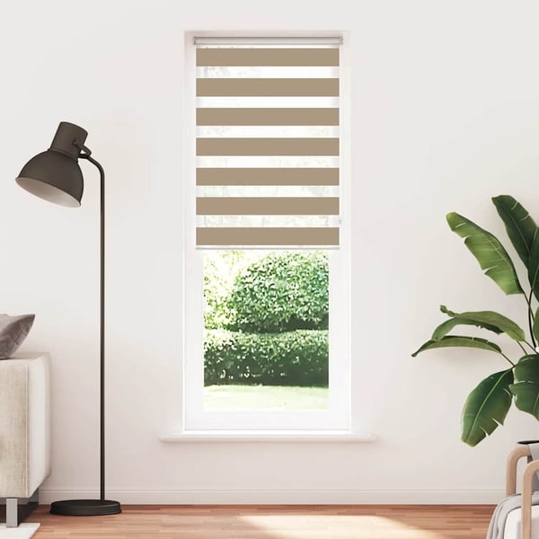 vidaXL Sebragardin sandbrun 90x230 cm stoff bredde 85,9 cm polyester