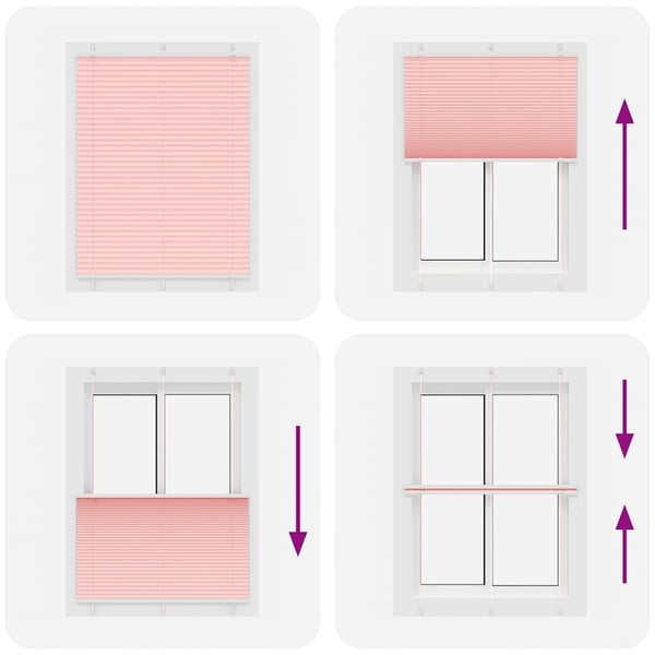 vidaXL plisségardin Rosa 110x100 cm Stoff Bredde 109,4 cm Polyester