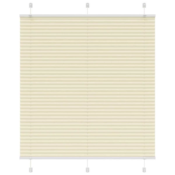 vidaXL Plisségardin krem 120x100 cm Stoffbredde 119,4 cm Polyester