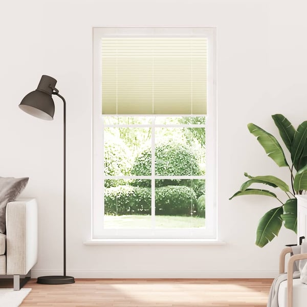 vidaXL Plisségardin krem 105x200 cm Stoffbredde 104,4 cm Polyester
