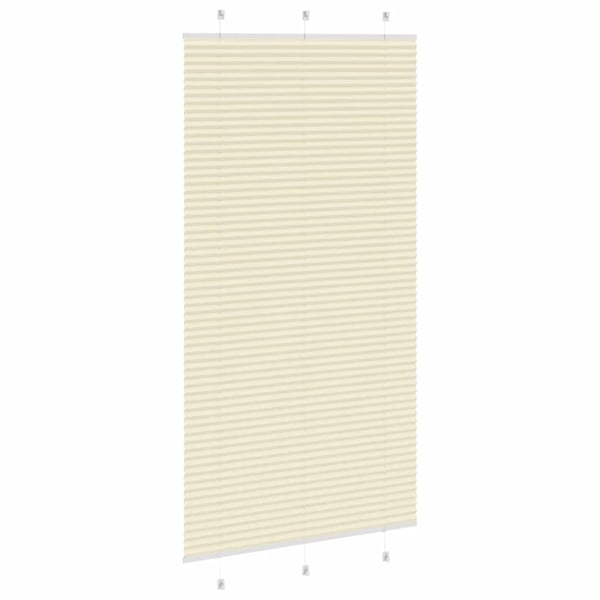 vidaXL Plisségardin krem 105x200 cm Stoffbredde 104,4 cm Polyester
