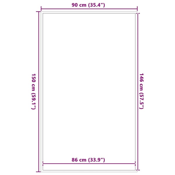 vidaXL Dørmatte Svart 90x150 cm