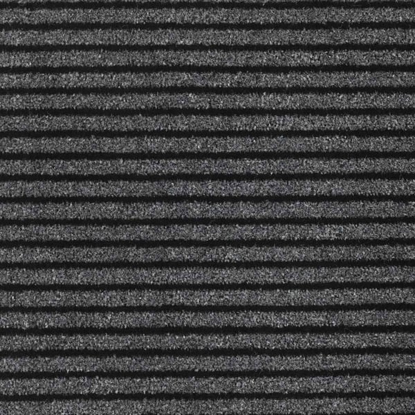 vidaXL Dørmatte Stripe Sort og Grå 115x200 cm