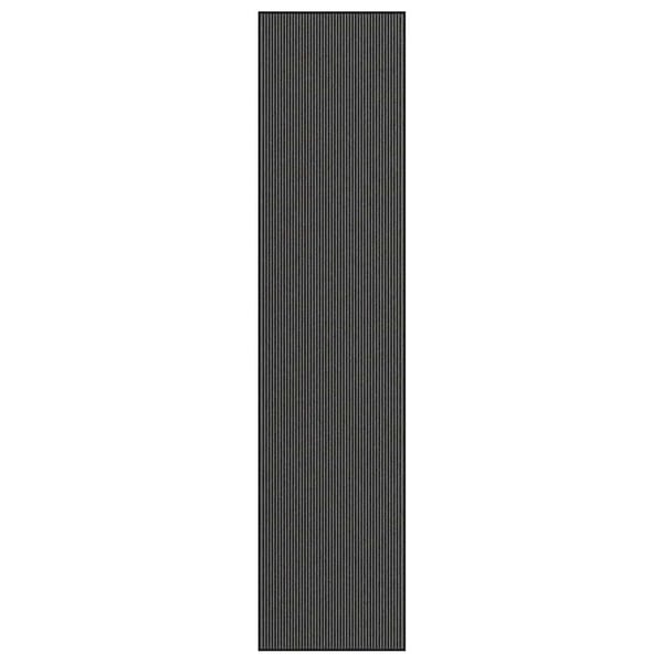 vidaXL Dørmatte Stripe Svart og Grå 115x500 cm