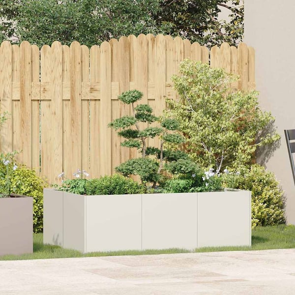 vidaXL Plantekasse hvit 120x80x40 cm stål