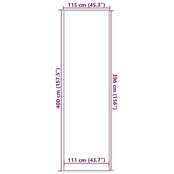 vidaXL Dørmåtte Sort 115x400 cm