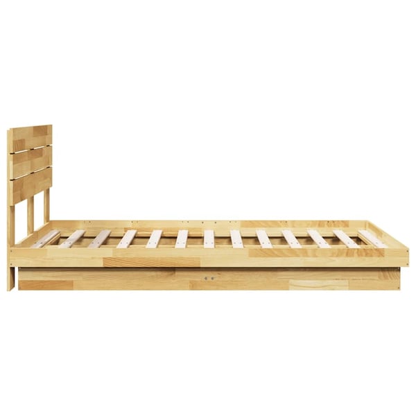 vidaXL Sengeramme med sengegavl uten madrass 120x200 cm Heltre Eik