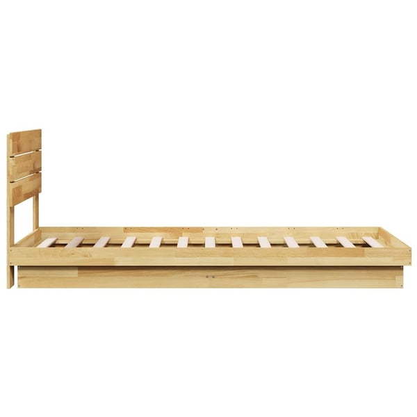 vidaXL Sengeramme med sengegavl uten madrass 75x190 cm Heltre Eik
