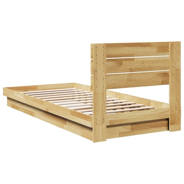 vidaXL Sengeramme med sengegavl uten madrass 75x190 cm Heltre Eik